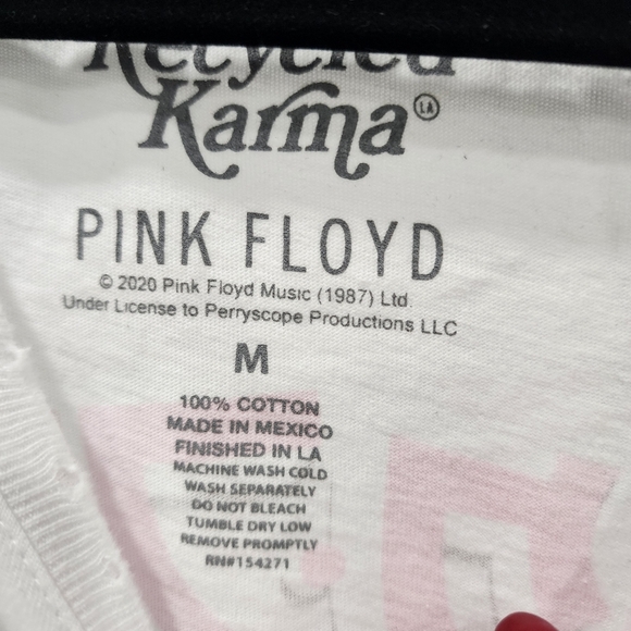 Free People Recycled Karma White Pink Floyd Tshirt Graphic Tee NWOT size M - Picture 4 of 4